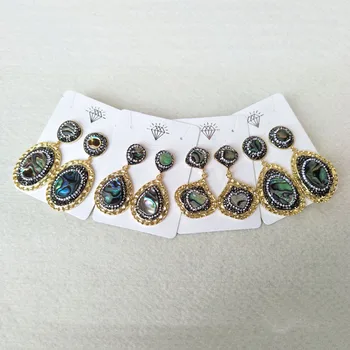 5 Pairs natural abalone shell water-drop shaped dangle Earrings,handmade Pave Crystal Rhinestone Charm Jewelry earrings ER393
5 Pairs natural abalone shell water-drop shaped dangle Earrings,handmade Pave Crystal Rhinestone Charm Jewelry earrings ER393