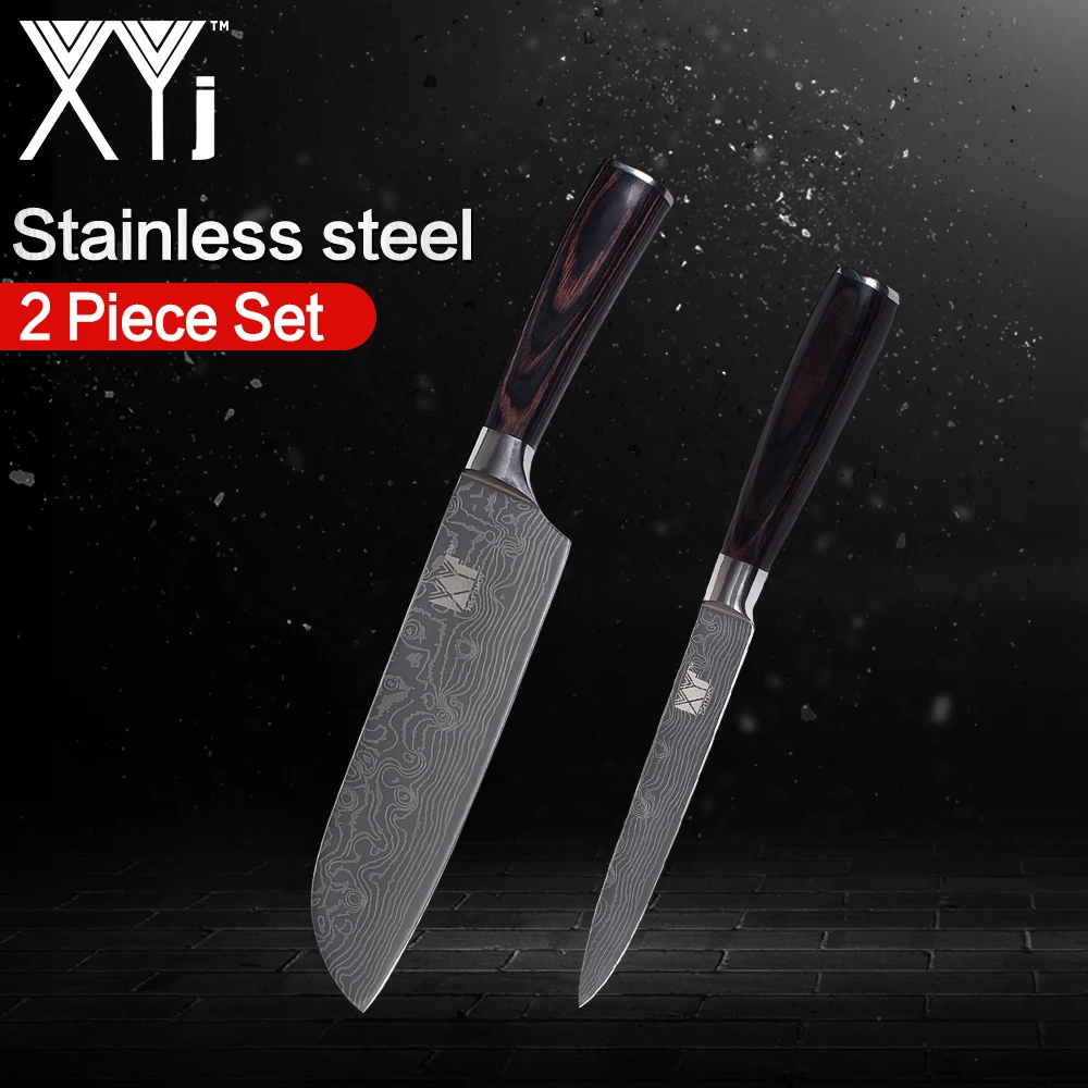 XYj Stainless Steel Chef Kitchen Knives Set 58HRC Ultra Sharp 2 PCS Kitchen Knife Laser Damascus Pattern Pakka Wood Handle
XYj Stainless Steel Chef Kitchen Knives Set 58HRC Ultra Sharp 2 PCS Kitchen Knife Laser Damascus Pattern Pakka Wood Handle