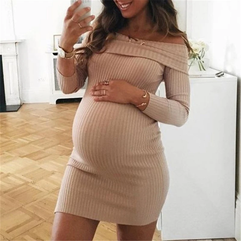 2019 Spring New Style Women's Pregnancy Solid slash neck Dress Maternity spring long Sleeve Clothes Female Dresses Vestidos
2019 Spring New Style Women's Pregnancy Solid slash neck Dress Maternity spring long Sleeve Clothes Female Dresses Vestidos