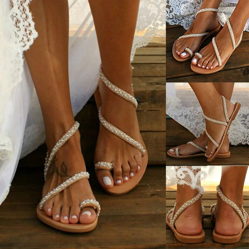 High Quality Women Boho Crystal Sandals Cross Toe Ring Flat Sandals for Summer NCM99
High Quality Women Boho Crystal Sandals Cross Toe Ring Flat Sandals for Summer NCM99