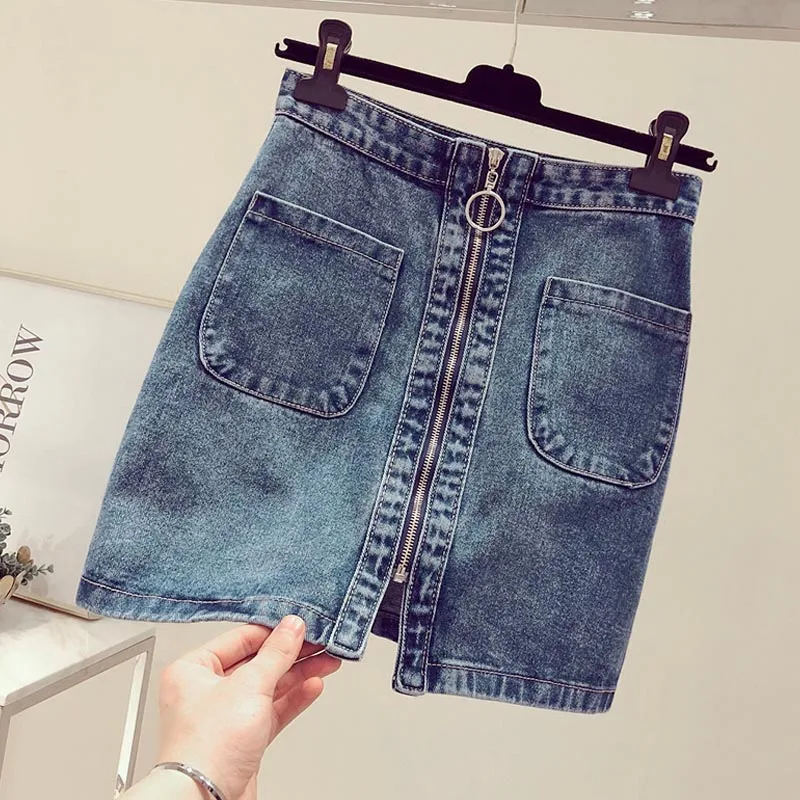 Fashion New Ladies Zipper Stitching Vertical Pocket Denim Skirt Summer High Waist Denim Skirt
Fashion New Ladies Zipper Stitching Vertical Pocket Denim Skirt Summer High Waist Denim Skirt