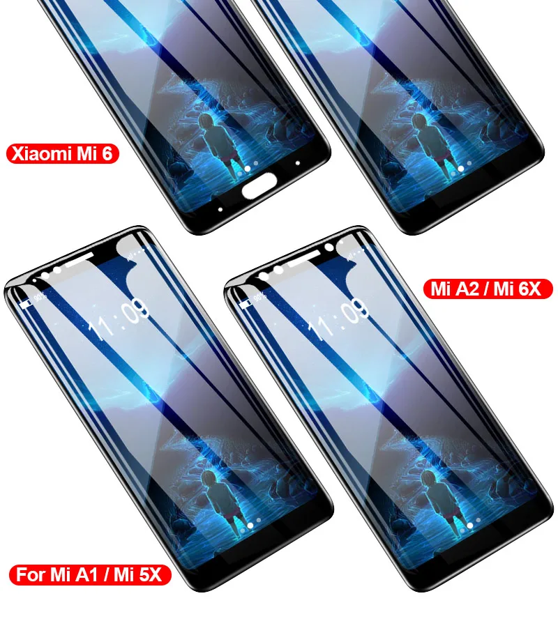 TOMKAS 5D Full Cover For Xiaomi Redmi Note 5 Pro Glass Tempered For Xiaomi Mi 8 SE Redmi 5 Plus Mi A1 5X A2 6X 6 Protective Film
