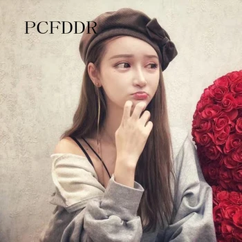 PCFDDR Korean Version Autumn And Winter Bow Beret Temperament lady Pumpkin Hat Pure Color Simple Octagonal Hat.
PCFDDR Korean Version Autumn And Winter Bow Beret Temperament lady Pumpkin Hat Pure Color Simple Octagonal Hat.