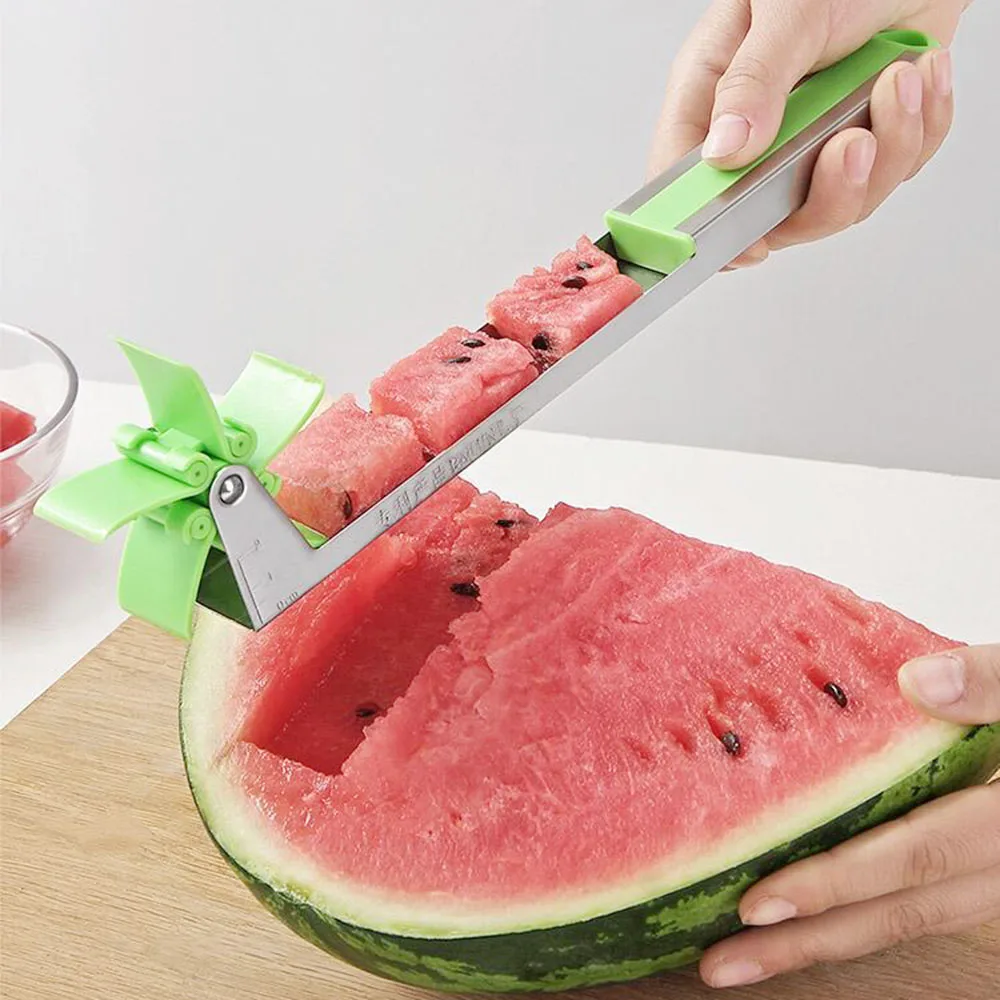 Watermelon Cutter Slicer Knife Tongs Windmill Food Grade Stainless Steel Fruit Cutting Tool
Watermelon Cutter Slicer Knife Tongs Windmill Food Grade Stainless Steel Fruit Cutting Tool