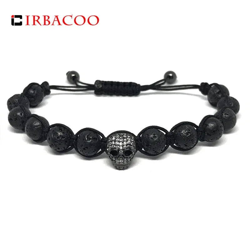 IRBACOO 2019 Luxury Men Bracelet 8mm Lava Stone With Pave CZ Skull For Men Beaded Bracelets Jewelry Gift
IRBACOO 2019 Luxury Men Bracelet 8mm Lava Stone With Pave CZ Skull For Men Beaded Bracelets Jewelry Gift