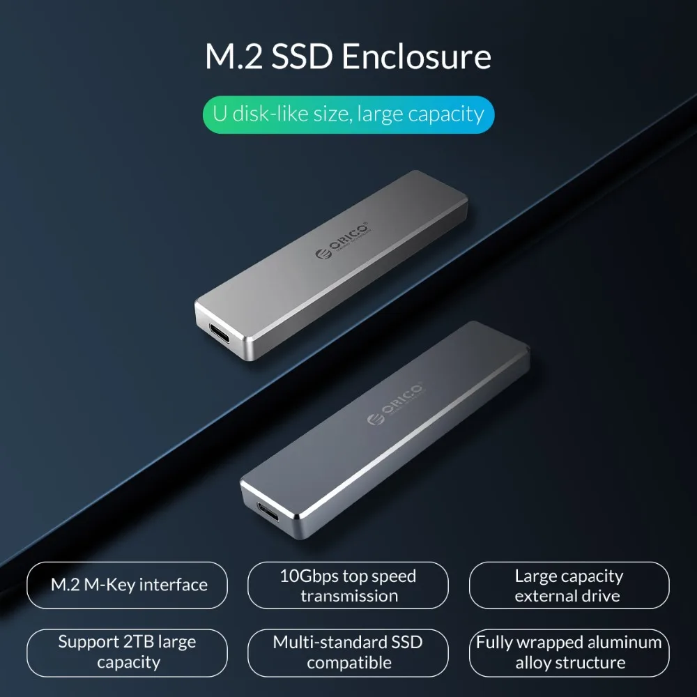 ORICO SSD Case Enclosure M.2 NVME Hard Disk Cases Mini Clip Push Open Storage Case 2TB M.2 Key To USB 3.1 Hard Drive Enclosure
ORICO SSD Case Enclosure M.2 NVME Hard Disk Cases Mini Clip Push Open Storage Case 2TB M.2 Key To USB 3.1 Hard Drive Enclosure