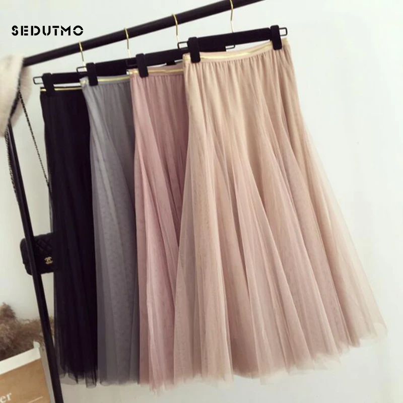 SEDUTMO 2018 Spring Tulle Skirts Women Pleated Maxi Tutu Skirt High Waist Mesh Summer Elastic Black Lolita Ball Gown Skirt ED121
SEDUTMO 2018 Spring Tulle Skirts Women Pleated Maxi Tutu Skirt High Waist Mesh Summer Elastic Black Lolita Ball Gown Skirt ED121