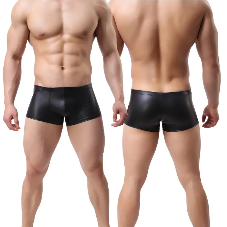 2019 New Faux Leather U Pouch Boxers Men's Sexy Siamese Boxers Sexy Underwear Black/Gold/Silver S M L XL XXL Free Shipping
2019 New Faux Leather U Pouch Boxers Men's Sexy Siamese Boxers Sexy Underwear Black/Gold/Silver S M L XL XXL Free Shipping