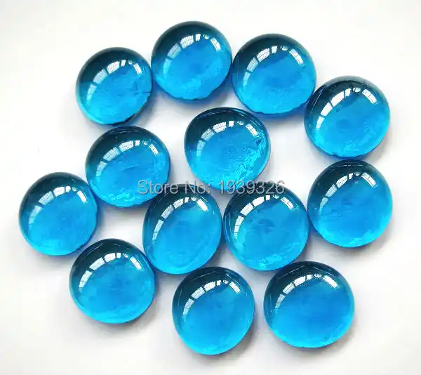80 Pieces Blue Glass Craft Gifts Mixed Color Pebbles Stones For