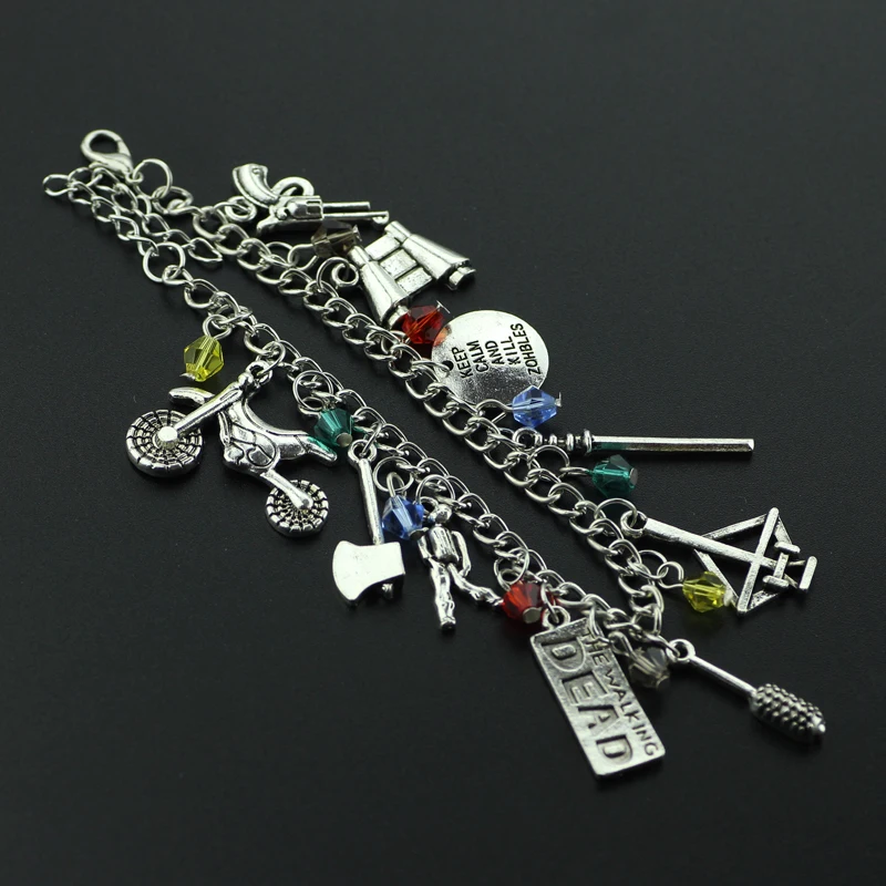 Drop Shipping The Walking Dead inspired bracelet Apocalypse Zombie Survival Horror charm bracelet crossbow telescope axe gun
Drop Shipping The Walking Dead inspired bracelet Apocalypse Zombie Survival Horror charm bracelet crossbow telescope axe gun