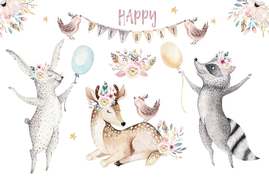 Laeacco Birthday Party Animals Comic Painting Natural Photography Backgrounds Customized Photographic Backdrop For Photo Studio
Laeacco Birthday Party Animals Comic Painting Natural Photography Backgrounds Customized Photographic Backdrop For Photo Studio