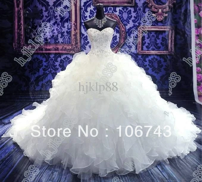 free shipping 2013 cathedral wedding gowns Luxury Royal Puffy Catherdarl Train beaded Wedding Dresses Bridal Gowns Organza
free shipping 2013 cathedral wedding gowns Luxury Royal Puffy Catherdarl Train beaded Wedding Dresses Bridal Gowns Organza