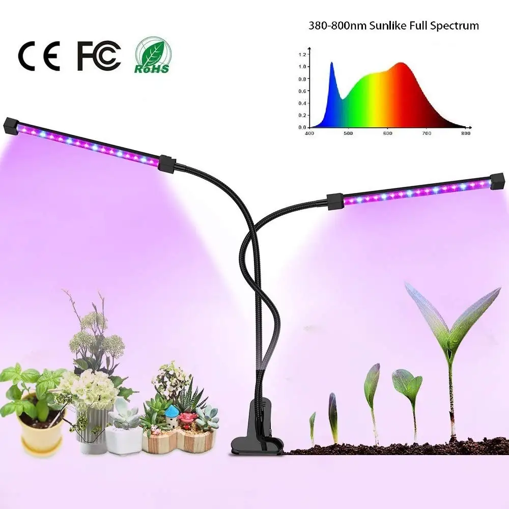 40 LED Dual Head Grow Light Hydroponic Garden Plant Desk 360 degrees Flexible Clip Lamp
40 LED Dual Head Grow Light Hydroponic Garden Plant Desk 360 degrees Flexible Clip Lamp