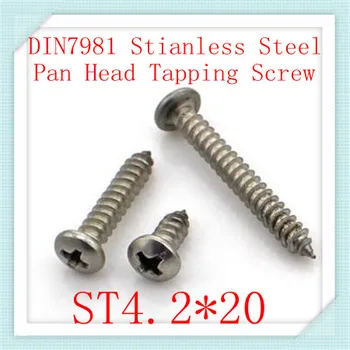 High Quality DIN7981ST4.2*20 stainless steel 304 round head Cross Self-tapping screw (100pcs/lot)
High Quality DIN7981ST4.2*20 stainless steel 304 round head Cross Self-tapping screw (100pcs/lot)