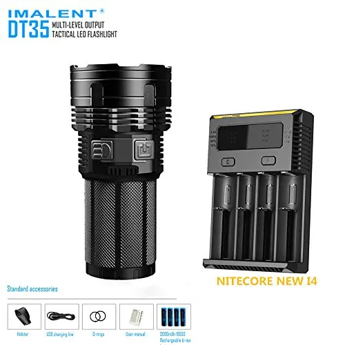 IMALENT DT35 4* Cree XHP35 HI LED 8500LM 1000M LED Flashlight + 4PCS* 18650 3000mAh batteries +NITECORE NEW I4 Smart Charger
IMALENT DT35 4* Cree XHP35 HI LED 8500LM 1000M LED Flashlight + 4PCS* 18650 3000mAh batteries +NITECORE NEW I4 Smart Charger