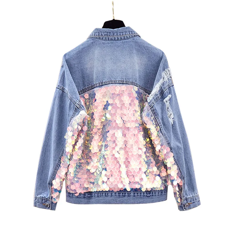 Denim Jacket Female 2019 Spring New European Sequins Splice Loose Denim Coats Girls Students High Street Jeans Coats Women
Denim Jacket Female 2019 Spring New European Sequins Splice Loose Denim Coats Girls Students High Street Jeans Coats Women