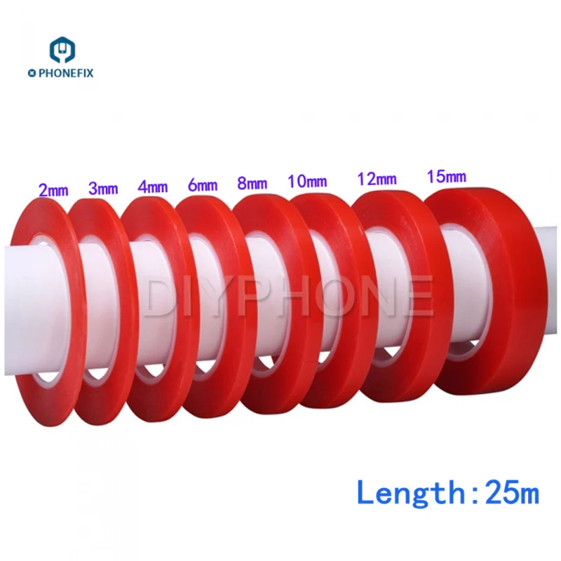 PHONEFIX 25M Strong Acrylic Adhesive PET Clear Double Sided Tape for LCD Screen Panel Lens Repairing Red Film Sticker Tape
PHONEFIX 25M Strong Acrylic Adhesive PET Clear Double Sided Tape for LCD Screen Panel Lens Repairing Red Film Sticker Tape
