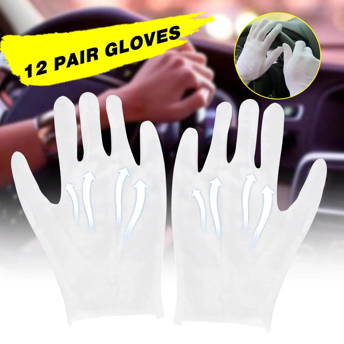 12x Full Finger Gloves Motorcycle Gloves Free Size Men Women Hand Protective Gloves Waiters Jewelry DIY Workers Non-slip Gloves
12x Full Finger Gloves Motorcycle Gloves Free Size Men Women Hand Protective Gloves Waiters Jewelry DIY Workers Non-slip Gloves