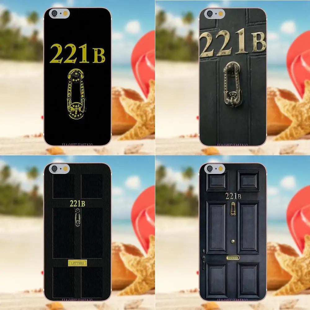 Oedmeb 221b Шерлок Для iPhone Х 4S 5S 5C SE 6 S 7 8 Плюс Galaxy Note 5 S9 + Grand Core Prime Альфа Мягкие TPU Новая