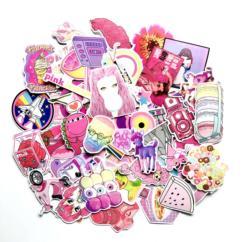 64pcs/pack PVC Waterproof Pink Girls Fun Sticker Toys The Luggage Stickers For Moto Car & Suitcase Cool Fashion Laptop stickers
64pcs/pack PVC Waterproof Pink Girls Fun Sticker Toys The Luggage Stickers For Moto Car & Suitcase Cool Fashion Laptop stickers