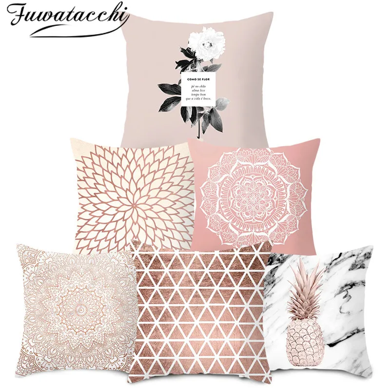 Fuwatacchi Rose Gold Cushion Cover Geometric Flower Pillowcases Decorative Throw Pillow Covers Decoration for Home Sofa
Fuwatacchi Rose Gold Cushion Cover Geometric Flower Pillowcases Decorative Throw Pillow Covers Decoration for Home Sofa