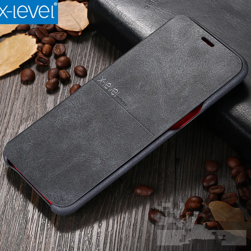 Роскошный классический кожаный чехол книжка X Level в стиле ретро для Samsung Galaxy S10 S8 S9
