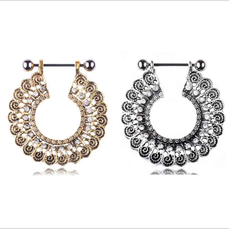 2PCS New Ancient Silver/Gold Dangle Nipple Rings Stainless Steel Vintage Flowers Women Nipple Rings Body Piercing Jewelry
2PCS New Ancient Silver/Gold Dangle Nipple Rings Stainless Steel Vintage Flowers Women Nipple Rings Body Piercing Jewelry