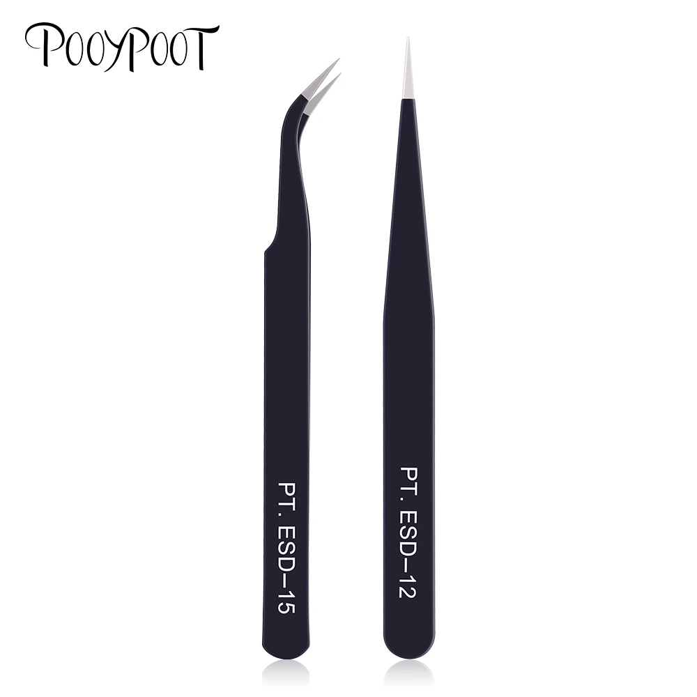 Pooypoot 2Pcs Eyebrow Tweezers Stainless Steel Straight Curved Eyelash Extension Tweezers Nail Sticker Rhinestone Picker Tools
Pooypoot 2Pcs Eyebrow Tweezers Stainless Steel Straight Curved Eyelash Extension Tweezers Nail Sticker Rhinestone Picker Tools