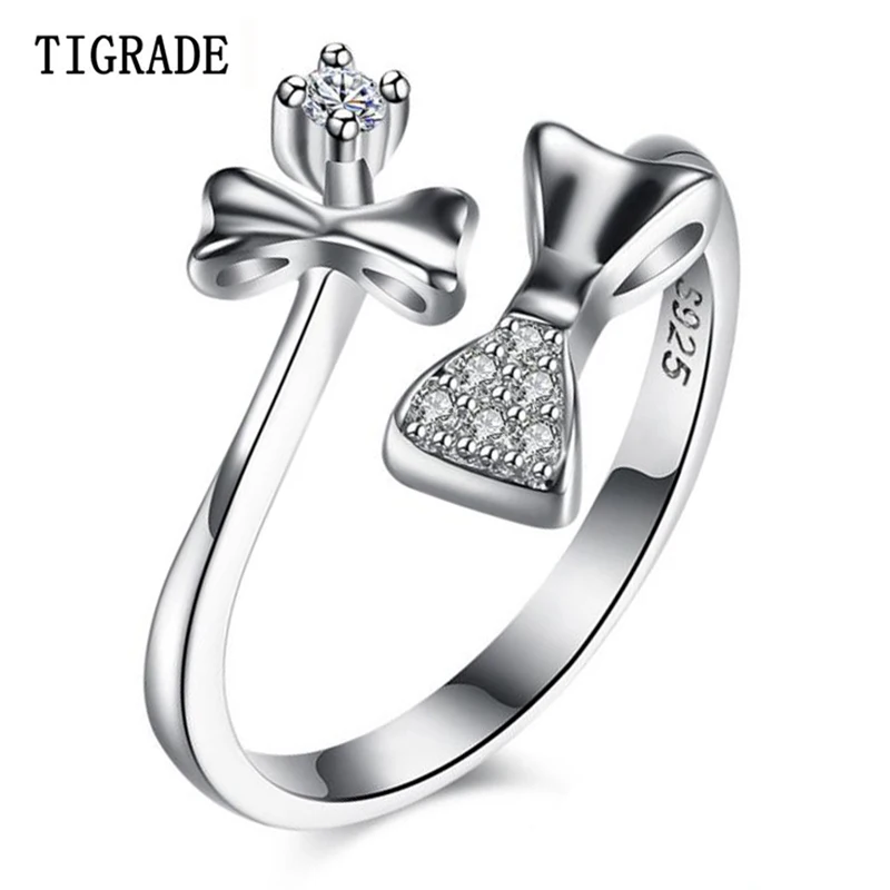 TIGRADE Solid 925 Sterling Silver Adjustable Ring Bowknot Design Accessorise Fashion Jewelry Gift Rings For Women
TIGRADE Solid 925 Sterling Silver Adjustable Ring Bowknot Design Accessorise Fashion Jewelry Gift Rings For Women