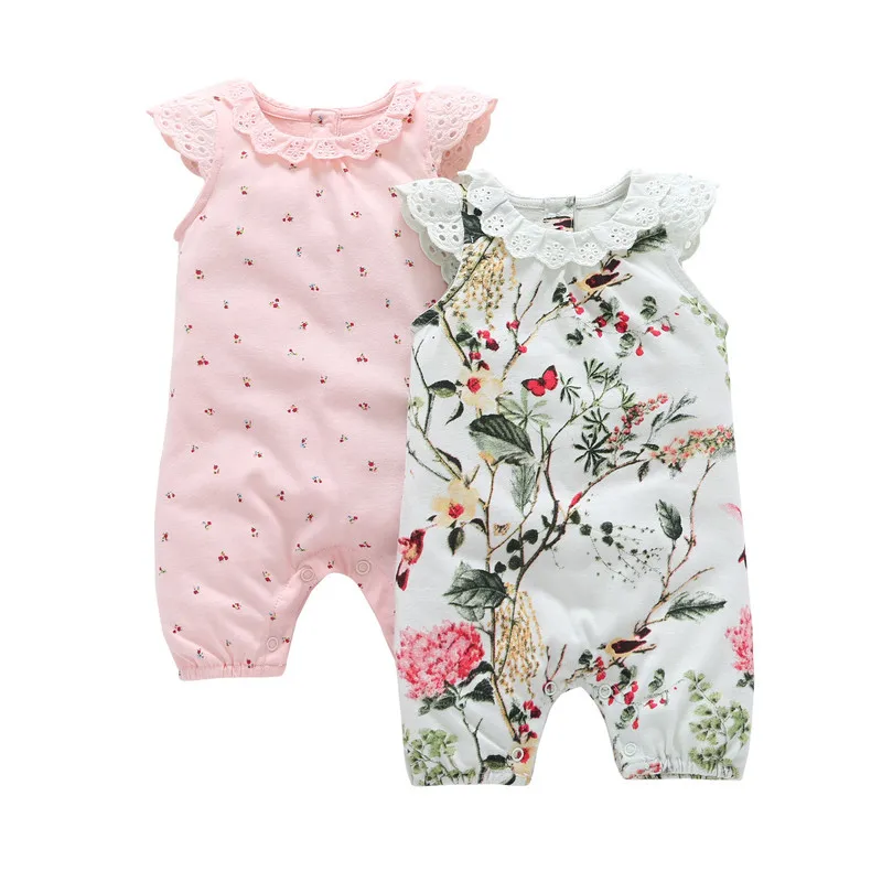 2019 Summer Newborn Girl Sleeveless Rompers Baby Girls Lotus Leaf Collar Flower Jumpsuit Print Embroidery Pink Climbing Clothes
2019 Summer Newborn Girl Sleeveless Rompers Baby Girls Lotus Leaf Collar Flower Jumpsuit Print Embroidery Pink Climbing Clothes