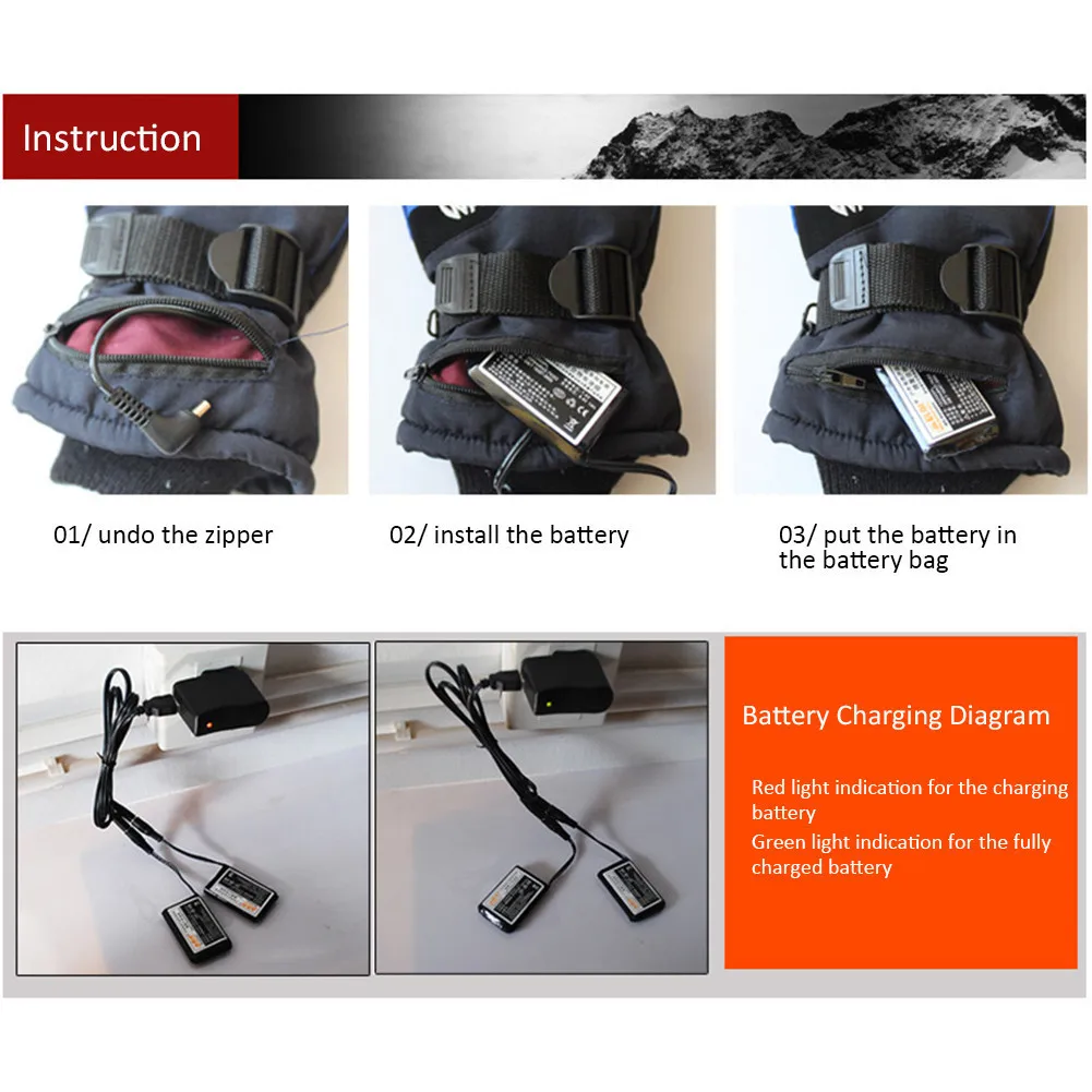 Bag - Winter USB Hand Warmer Electric Thermal Gloves Motorcycle Cycling Ski Gloves
