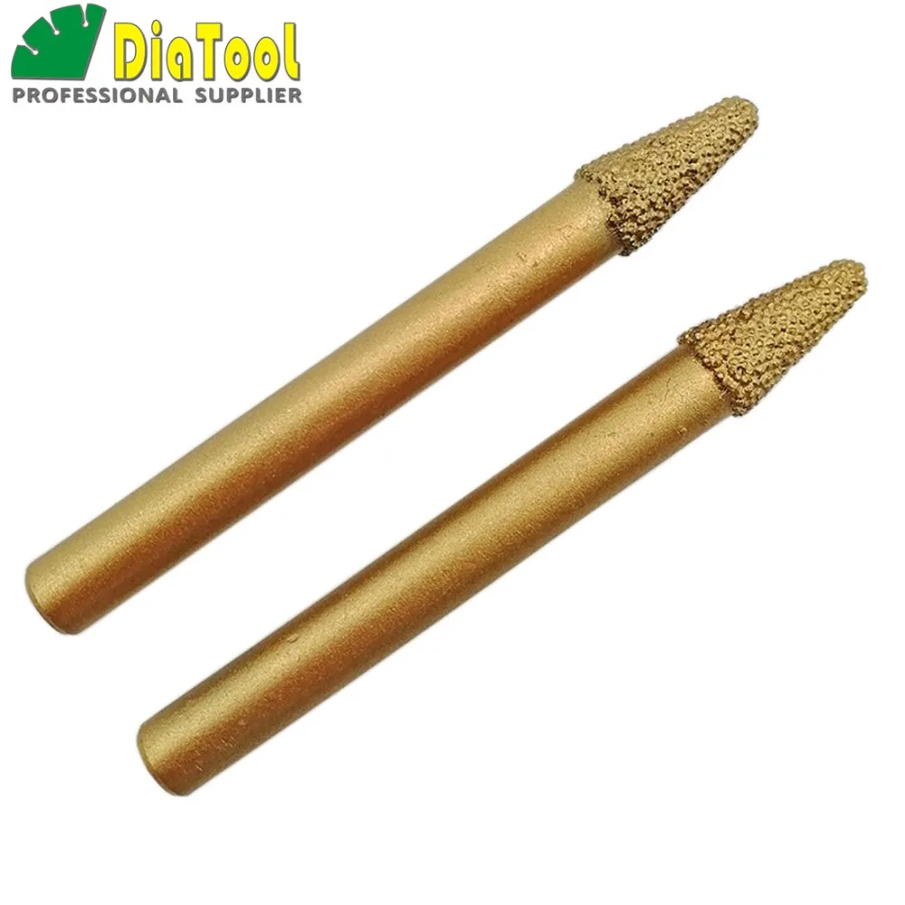 DIATOOL 2pcs Tape Type 6-3/12mm Diamond Engraving Bits For Stone, Vacuum Brazed Diamond Carving Tools, Diamond Burrs
DIATOOL 2pcs Tape Type 6-3/12mm Diamond Engraving Bits For Stone, Vacuum Brazed Diamond Carving Tools, Diamond Burrs