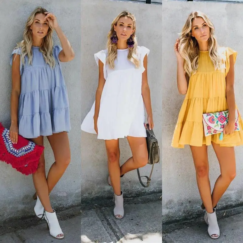 Women Holiday Fashion Elegant Solid Color Graceful Popular Cake Dress Loose Lovely dress
Women Holiday Fashion Elegant Solid Color Graceful Popular Cake Dress Loose Lovely dress