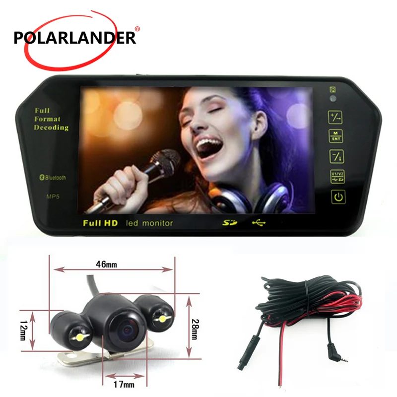 HD 7 Inch TFT LCD Display MP5 USB/SD/FM Transimitter Parking System 800*480 Rear View Camera Night Vision Car Mirror Monitor
HD 7 Inch TFT LCD Display MP5 USB/SD/FM Transimitter Parking System 800*480 Rear View Camera Night Vision Car Mirror Monitor