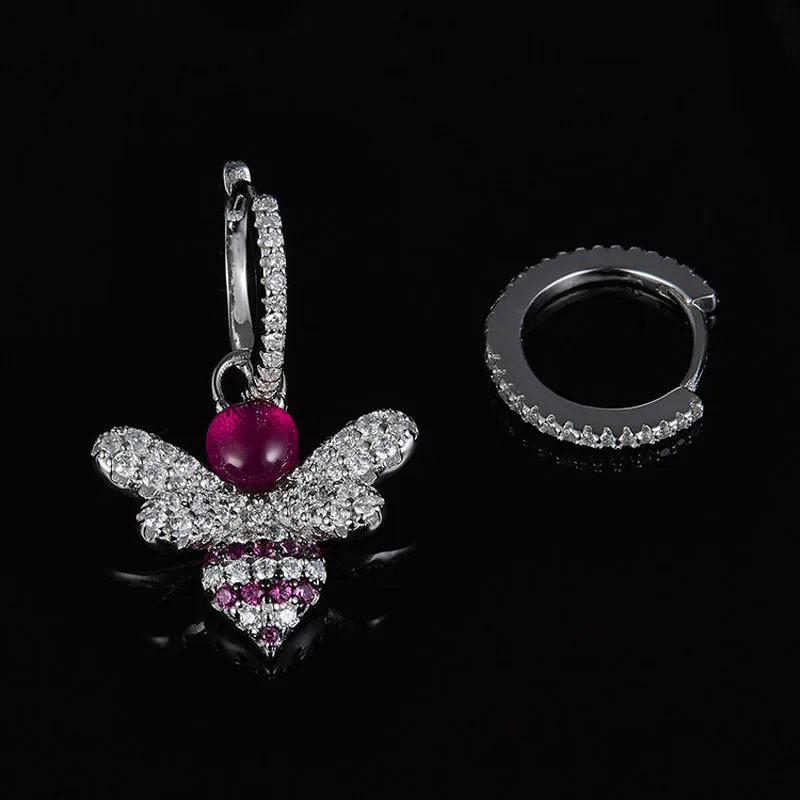 SLJELY Fashion Real 925 Sterling Silver Asymmetric Red Bee Earrings Cubic Zirconia Stones AB Earrings Women Luxury Brand Jewelry
SLJELY Fashion Real 925 Sterling Silver Asymmetric Red Bee Earrings Cubic Zirconia Stones AB Earrings Women Luxury Brand Jewelry