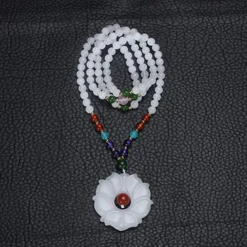 Fine carved white JADES pendant delicate lotus white orchid sweater chain necklace female JADES jewelry
Fine carved white JADES pendant delicate lotus white orchid sweater chain necklace female JADES jewelry