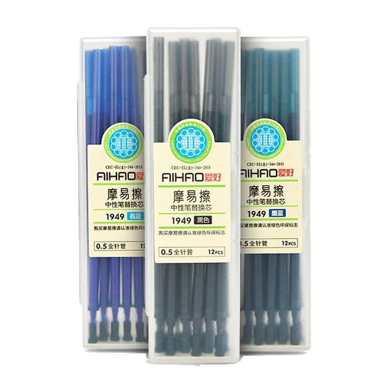 12pcs/set Erasable Gel Ink Refill Black Blue Dark-blue 0.5mm Bullet Tip Needle Tip Magic Gel Pens Refills with Pen Case
12pcs/set Erasable Gel Ink Refill Black Blue Dark-blue 0.5mm Bullet Tip Needle Tip Magic Gel Pens Refills with Pen Case