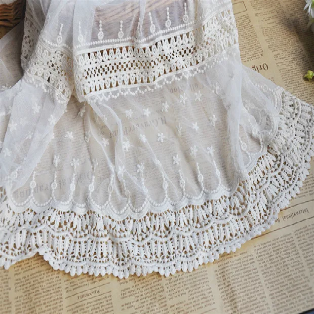 Beige Two Side Bilateral Hollow-out Mesh Embroidery Lace Fabric Windows,Scarf Cloth DIY Material Width 125cm 1yard
Beige Two Side Bilateral Hollow-out Mesh Embroidery Lace Fabric Windows,Scarf Cloth DIY Material Width 125cm 1yard