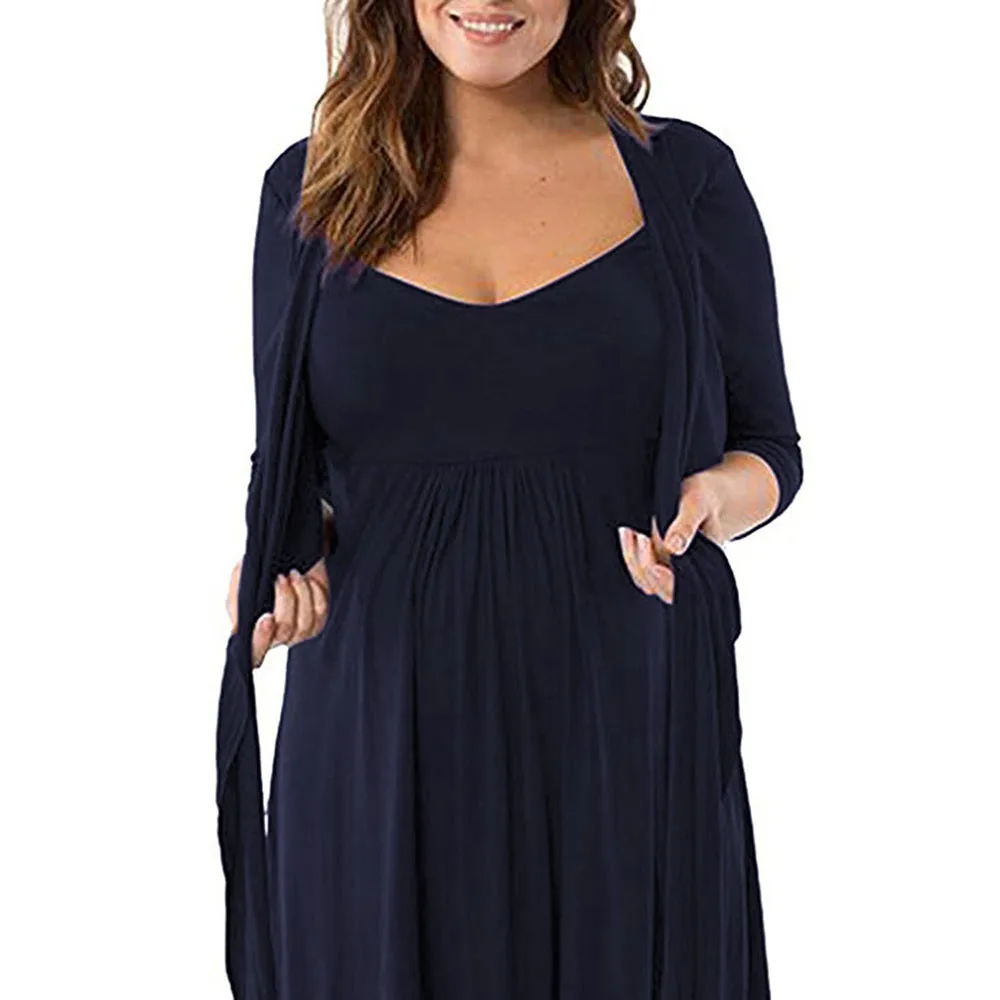 TELOYUNY Pregnancy maternity dresses soft cotton Elegant curvaceous Women's V Collar Long Sleeve Dress Solid Sundress Z1017
TELOYUNY Pregnancy maternity dresses soft cotton Elegant curvaceous Women's V Collar Long Sleeve Dress Solid Sundress Z1017
