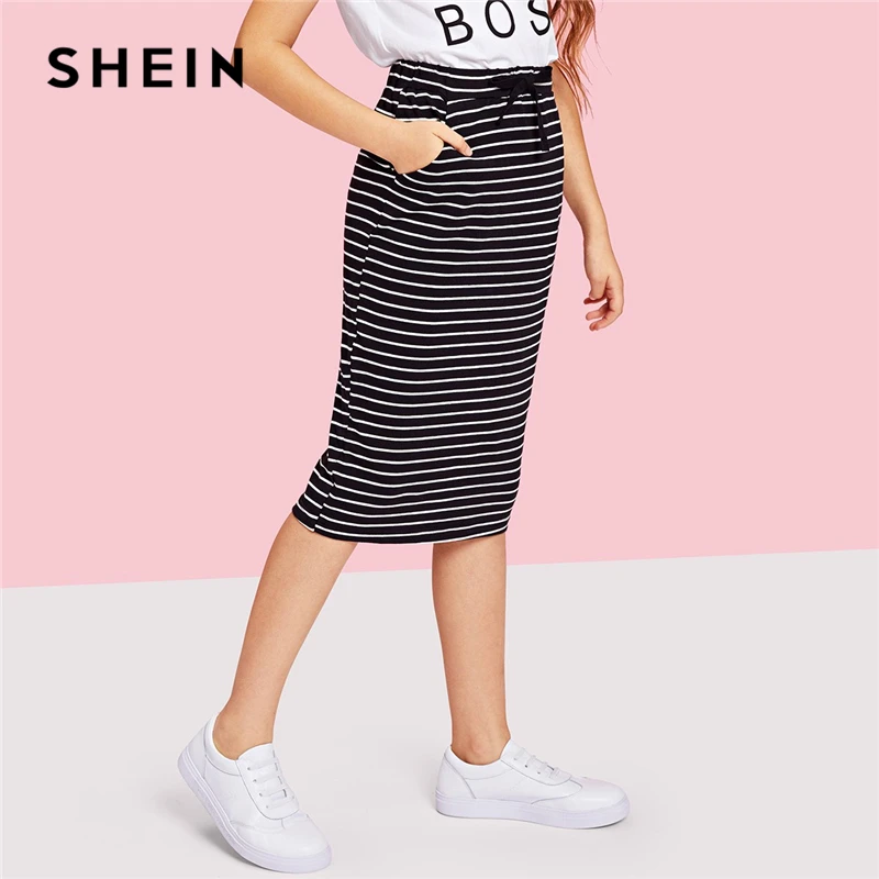 SHEIN Pocket Drawstring Waist Striped Casual Girls Skirts 2019 Spring Fashion Pencil Elegant Long Skirt Girl Kids Skirts
SHEIN Pocket Drawstring Waist Striped Casual Girls Skirts 2019 Spring Fashion Pencil Elegant Long Skirt Girl Kids Skirts