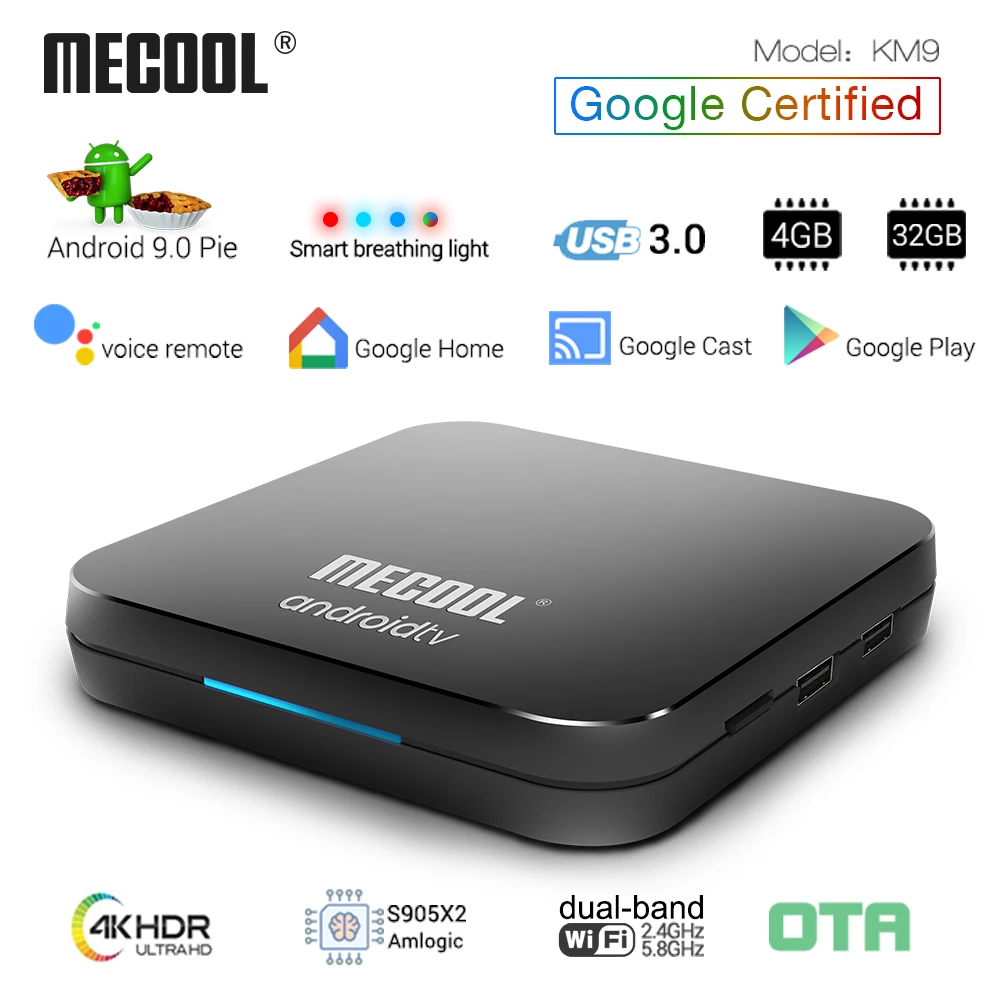 MECOOL KM9 PRO Android 9.0 TV Box Amlogic S905X2 4G DDR4 32G ROM 4K Google Certified Android 9 ATV Smart TV Box Voice Control
MECOOL KM9 PRO Android 9.0 TV Box Amlogic S905X2 4G DDR4 32G ROM 4K Google Certified Android 9 ATV Smart TV Box Voice Control