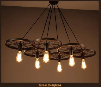 LOFT Metal Wheel Pendant Light Vintage Industrial Lighting American Aisle Lights Lamp 110V-220V
LOFT Metal Wheel Pendant Light Vintage Industrial Lighting American Aisle Lights Lamp 110V-220V