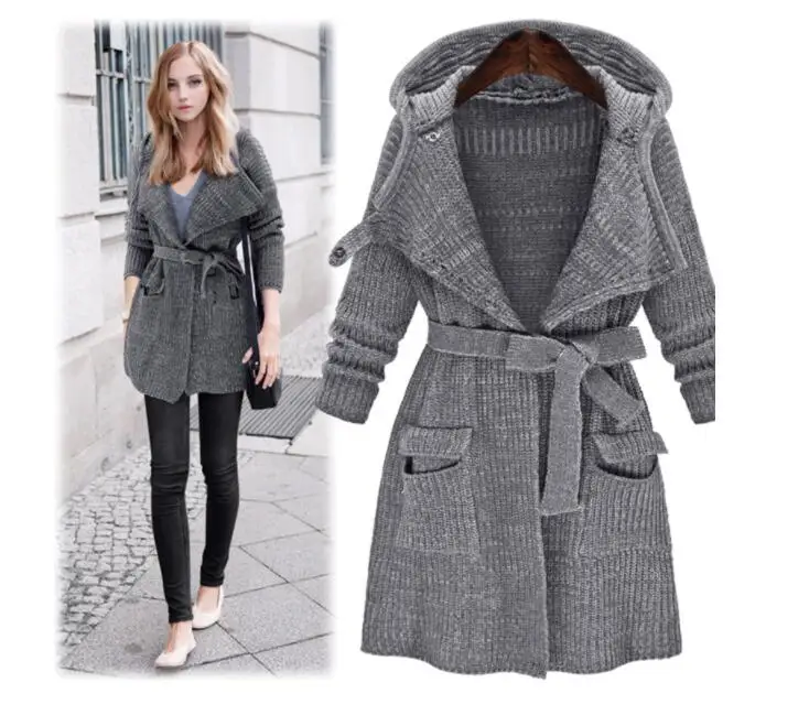 Winter Women Cardigan Loose Long Sleeve coat Knitted Lace up Warm Coat Pocket Casual Overcoat 
Winter Women Cardigan Loose Long Sleeve coat Knitted Lace up Warm Coat Pocket Casual Overcoat