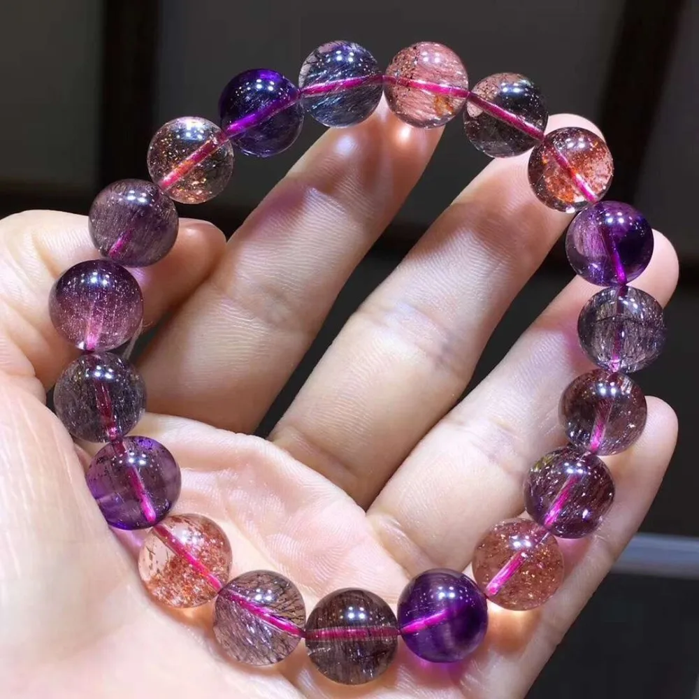10.6mm Natural Colorful Purple Super 7 Melody Stone Bracelets Genuine Crystal Stretch Round Beads Bracelet AAAAAA For Women Gift
10.6mm Natural Colorful Purple Super 7 Melody Stone Bracelets Genuine Crystal Stretch Round Beads Bracelet AAAAAA For Women Gift
