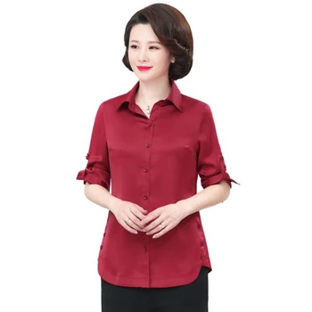 2019 Middle-aged Spring Imitation Silk Women Blusas Shirt Fashion Half sleeve Plus Size Loose Blouse Tops Casual Mother Clothing
2019 Middle-aged Spring Imitation Silk Women Blusas Shirt Fashion Half sleeve Plus Size Loose Blouse Tops Casual Mother Clothing