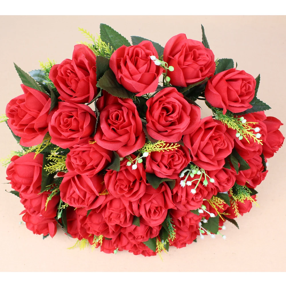 New 1 Bouquet 36Head Red Roses Artificial Flowers Silk Rose Decorative Flowers Wedding Valentine's Day Home Decorations supplies
New 1 Bouquet 36Head Red Roses Artificial Flowers Silk Rose Decorative Flowers Wedding Valentine's Day Home Decorations supplies