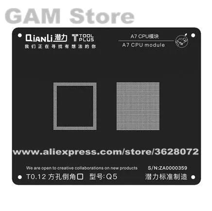 A7 CPU RAM BGA Stencil For iPhone 5S CPU Module iBlack Reballing IC Pin Tin Plant Net Direct Heating Template 0.12mm Thickness
A7 CPU RAM BGA Stencil For iPhone 5S CPU Module iBlack Reballing IC Pin Tin Plant Net Direct Heating Template 0.12mm Thickness