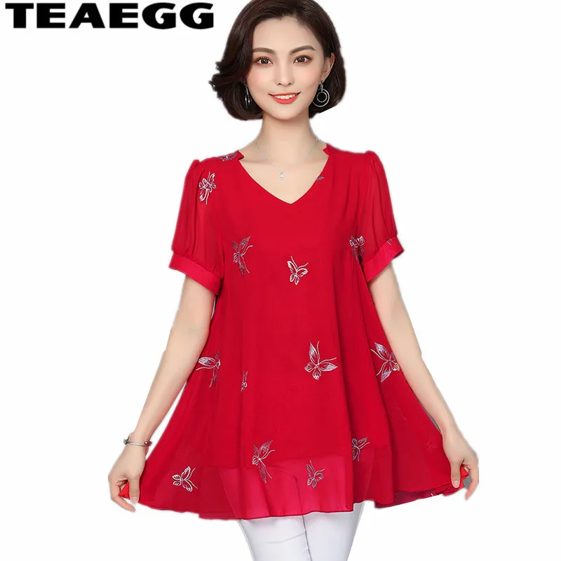 TEAEGG Womens Blouses And Tops Chemisier Femme Women Tops Chiffon Shirt Blusa Mujer Plus Size 4XL 5XL 6XL Red Blouses AL1227
TEAEGG Womens Blouses And Tops Chemisier Femme Women Tops Chiffon Shirt Blusa Mujer Plus Size 4XL 5XL 6XL Red Blouses AL1227