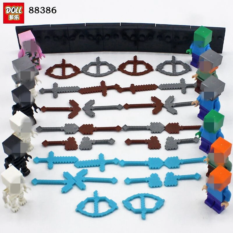 

Legoings Minecrafted Sword EVA Compatible Legoing Weapon Action Figures Building Blocks Bricks Set Educational Toy for Kids Gift