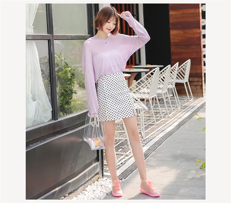 Fashion Jelly Transparent Shoes Cute Adult Women Rain Boots Korean Waterproof Female Shoes Non-slip Rubber Lady Shoes Ankle Boot (1)